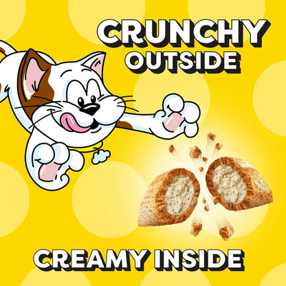 Jumbo Stuffed Cat Treats, Crunchy and Soft Cat Treats, Tasty Chicken Flavor, 2.5 Oz. Pouch (Pack of 12)