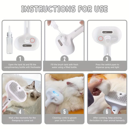  Pet Cleaning Brush Steam Spray 